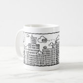 Tasse d'horizon de bande dessinée de New York City (Devant gauche)