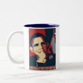 Tasse d'horloge d'Obama - indigo (Gauche)