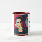 Tasse d'horloge d'Obama - rouge foncé (Centre)