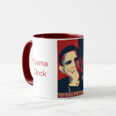 Tasse d'horloge d'Obama - rouge foncé (Devant gauche)