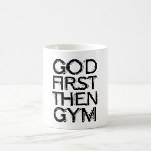 Tasse Dieu d'abord puis Gym – Motivation de sport