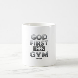 Tasse Dieu d'abord puis Gym – Motivation de sport