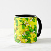 Tasse d'impression de citron sur le jaune (Devant droit)