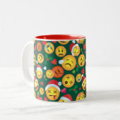 Tasse d'impression d'Emoji de Noël (Devant gauche)