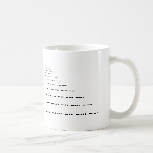 Tasse d'indicatif d'appel de code Morse - (Droite)