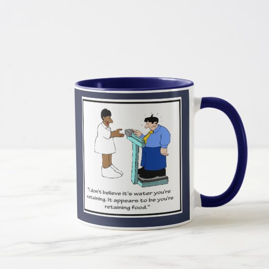 Tasse d'infirmière drôle - Bande dessinée de poids (Droite)