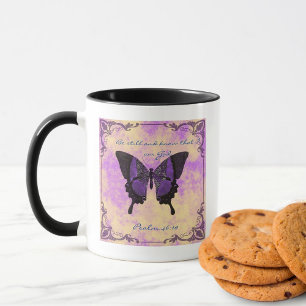 Tasse d'inspiration papillon « Be Still & Know »