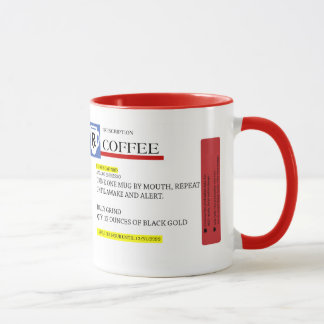 Tasse d'intoxiqué de caféine de prescription de