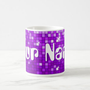 Tasse Disco Carreaux pourpre 'Your Name'