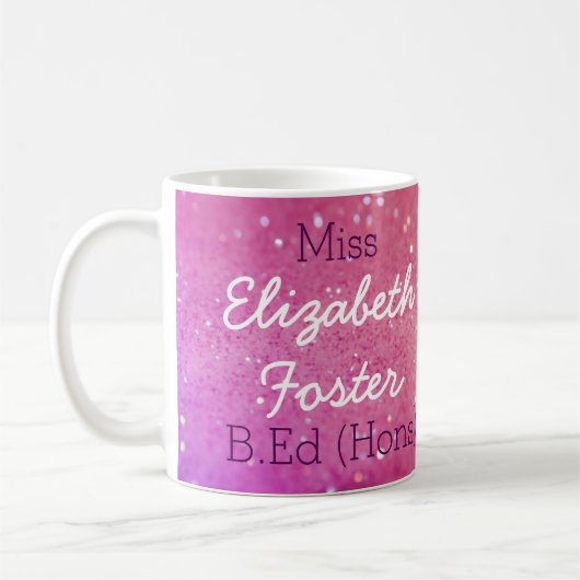 Tasse d'obtention du diplôme de Mlle (votre nom) (Gauche)