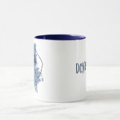 Tasse Dog Dad Dachshund - Nom personnalisé bleu gl (Centre)