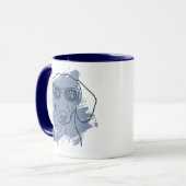 Tasse Dog Dad Dachshund - Nom personnalisé bleu gl (Devant gauche)