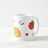 Tasse Doodle de fruits et légumes (Devant droit)