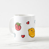 Tasse Doodle de fruits et légumes (Devant gauche)