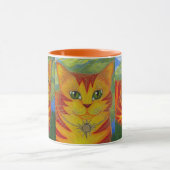 Tasse d'or d'art d'imaginaire de chat de Sun d'or (Centre)