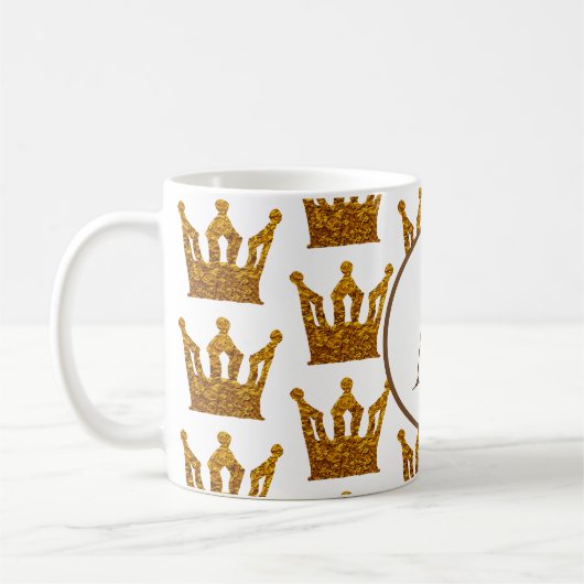Tasse d'or de classique de couronne de monogramme (Gauche)
