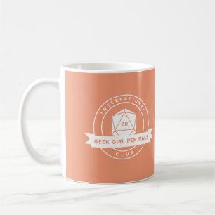 Tasse d'orange de correspondants de fille de geek