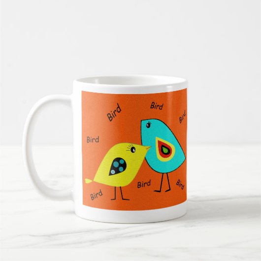 Tasse d'orange d'oiseau d'oiseau (Gauche)