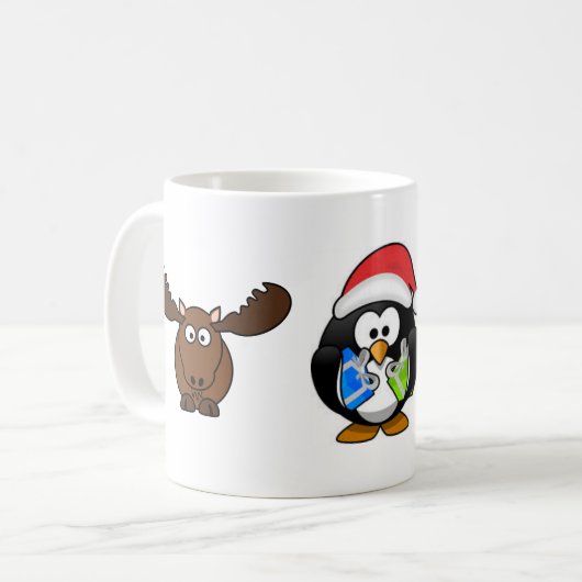 tasse d'orignaux et de pingouin (Devant gauche)