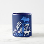 Tasse d'orignaux et de renne de la Finlande - (Centre)
