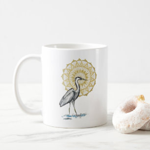Tasse double face de mandala de héron