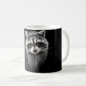 Tasse douce de Racoon. Sur le noir (Devant droit)