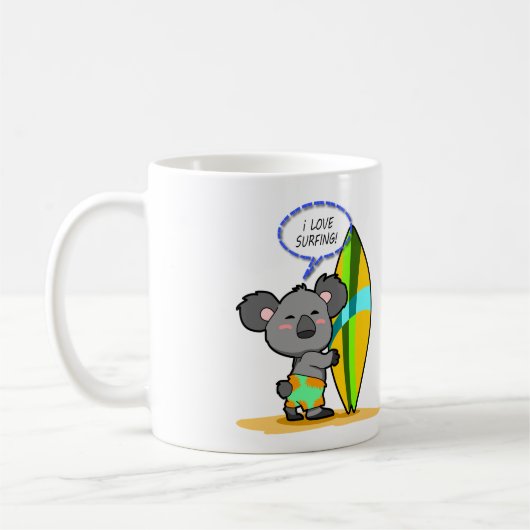 Tasse d'ours de koala de surf (Gauche)