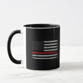 Tasse drapeau américain Thin Red Line _ Cadeau de  (Gauche)