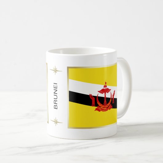 Tasse Drapeau + Carte de Brunei (Devant droit)