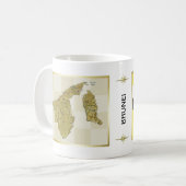 Tasse Drapeau + Carte de Brunei (Devant gauche)