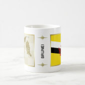Tasse Drapeau + Carte de Brunei (Centre)