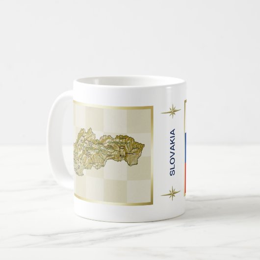 Tasse Drapeau + Carte de Slovaquie (Devant gauche)