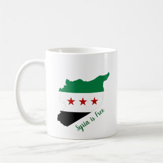 tasse - drapeau de la carte de la syrie libre