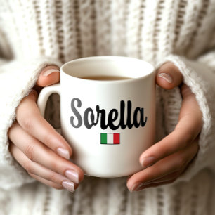 Tasse Drapeau Italien Sorella - Cadeau pour Sœur