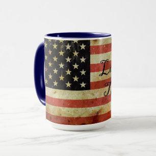 Tasse Drapeau USA Grunge Terre de Liberté