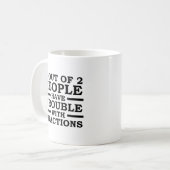 Tasse drôle "3 personnes sur 2" (Devant gauche)