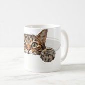 Tasse drôle à illusion optique avec un chat 3D qui (Devant droit)