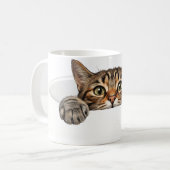 Tasse drôle à illusion optique avec un chat 3D qui (Devant gauche)