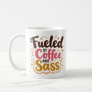 Tasse drôle alimentée par le café et le sass