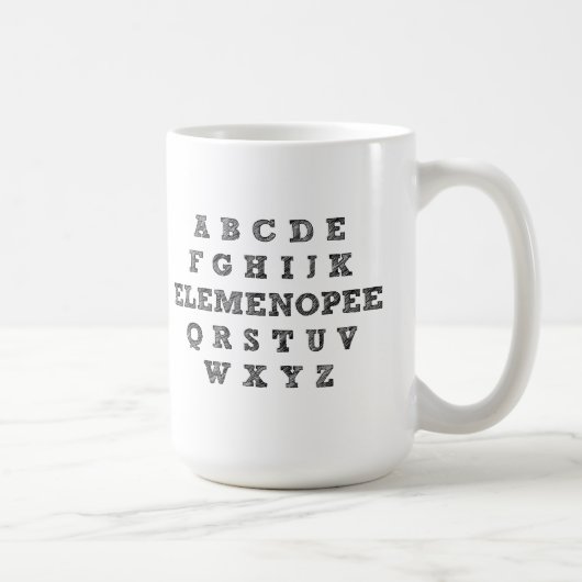 Tasse Drôle Alphabet Elemenopee (Droite)