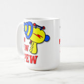 Tasse drôle avec pistolet laser Pew Pew Pew (Devant gauche)