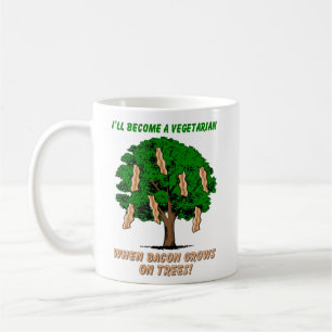 Tasse drôle avec un arbre à bacon Humour