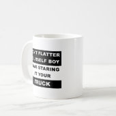 Tasse drôle avec un camion qui fixe (Devant gauche)