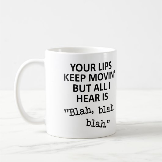 Tasse Drôle Blablabla Lèvres Qui Bougent (Gauche)