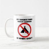 Tasse drôle "Camping interdit" (Gauche)
