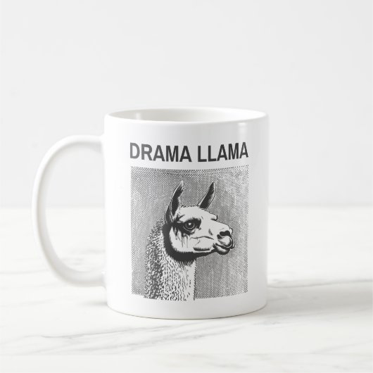 Tasse drôle classique Lama dramatique (Gauche)