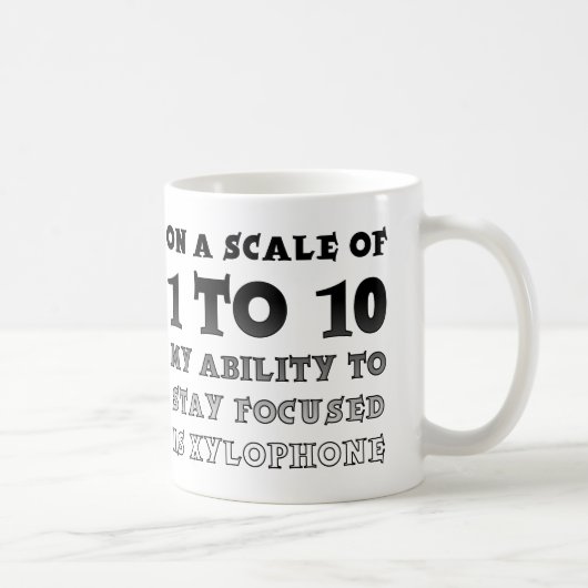Tasse Drôle Concentré De 1 À 10 (Droite)