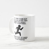 Tasse drôle "Courir pendant deux minutes" (Devant gauche)