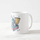 Tasse drôle d'astronaute sardine rétro (Devant droit)