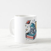 Tasse drôle d'astronaute sardine rétro (Devant gauche)